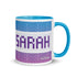 Personalized Knitting Mug with Color Inside, Yarn Lover Gift, Fair Isle Name Mug, Mug for Knitter, Cute knitting mug, knit coffee cup,